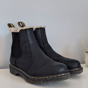 Faux fur lined Chelsea boot doc martens